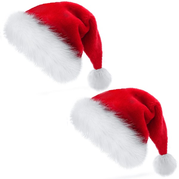 Joulupukin hattu, jouluhattu loma aikuisille Unisex sametti Viihtyisä Erikoispaksu Joulupukki Hattu Uudenvuoden Juhlatarvikkeet