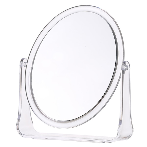Reversibel liten fåfänga svängbar badrumsspegel för resor, smink, ögonbryn, rakning - 15 cm med 360° transparent svängbar stativ.