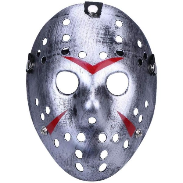 Skrekk Halloween kostyme Hockey Mask Party Cosplay rekvisitter (sølv)