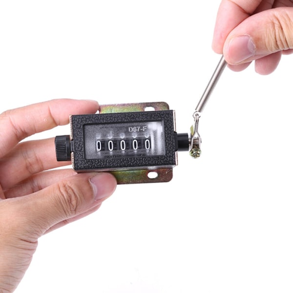 D67-F Mini Mekanisk Räknare Manuell 5-siffrig Räknare Dragstång Typ Fjäder Aritmometer