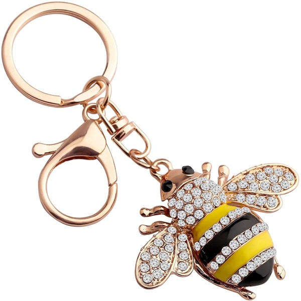 Søt Crystal Yellow Bee Charm nøkkelring, smykker håndveske nøkkelring