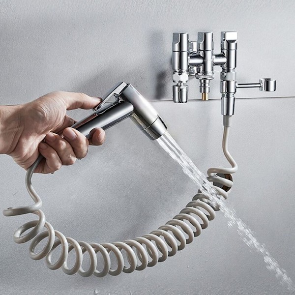 360° Duschhållare Utan borrning - Justerbart duschfäste, Anslutning 20mm Universal Dörrskåra Handgjord Duschslang, Krom för Badrum