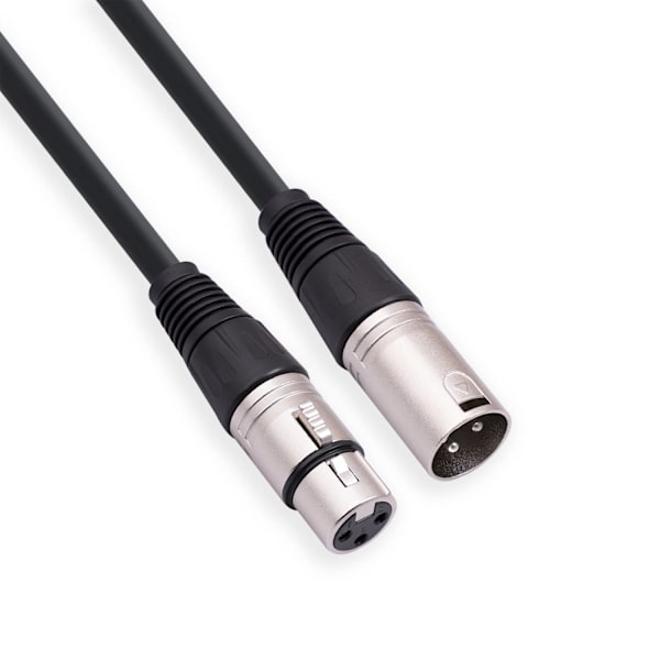 XLR-mikrofonkabel til højttalere eller PA-systemer, PVC-kappe, sort (1 meter)