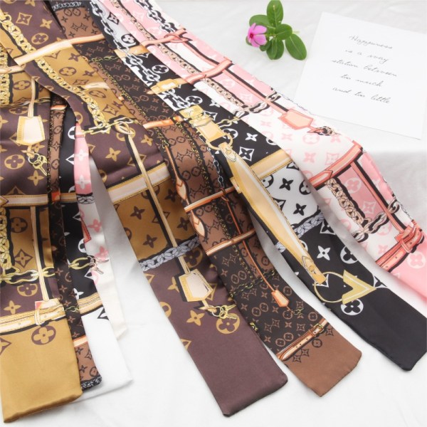 new Scarf Spring And Autumn Headband Korean Wild Tie Bag Handle Ribbon Twilly（style 3）