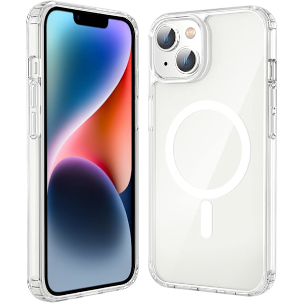 iPhone 14 Skal Genomskinlig, Magnetiskt iPhone 14 Skal med Mag Safe Skal för Kvinnor Män, Stötsäkert Skyddande Skal för iPhone 14 6.1''