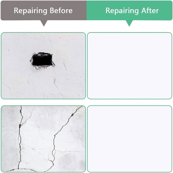 Väggreparationspatch 2 stycken 8x8 tum Fiberglas Aluminium Självhäftande Gipsreparationspatch med Skrapsverktyg för att Fixa Hål Sprickor