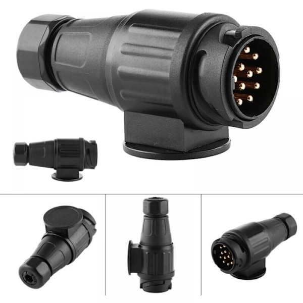 13-pins kontakt, 12 V 13 polers campingvogn tilhenger elektrisk ledningsnett kontakt adapter slepeinntak