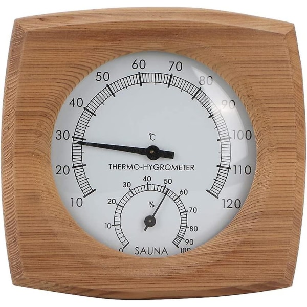 Termometer / hygrometer, indendørs træ 2-i-1 til sauna sauna termo-hygrometer termometer