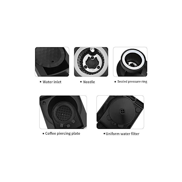 Stöd Konverter Adapter för återanvändbara kaffekapslar för original Espresso Capsules Line, kompatibel med kaffemaskiner