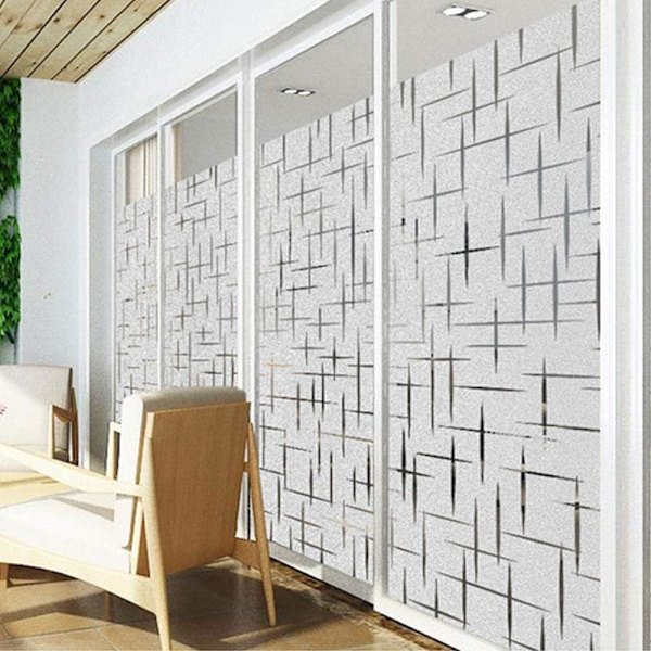 Ikkunakalvo itseliimautuva ikkuna 60x200cm sähköstaattinen suojaa yksityisyyttä anti-UV anti-heijastava koristekalvo kotiin toimistoon makuuhuoneeseen keittiöön - J036