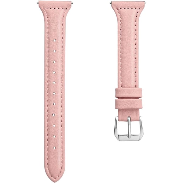 Samsung Watch Active rem 20mm kveg-lærerem samme materiale (rosa rosa)