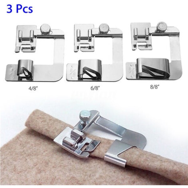 Three-piece presser foot for household multifunctional electric sewing machine Hemming presser foot 4/8" 6/8" 8/8"