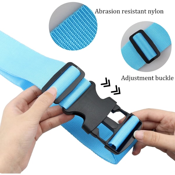Bagageseleremme sæt, rejsetilbehør fortykket bagagerem med hurtigudløserspænde, justerbare sorte rejsebagageremme til kufferter