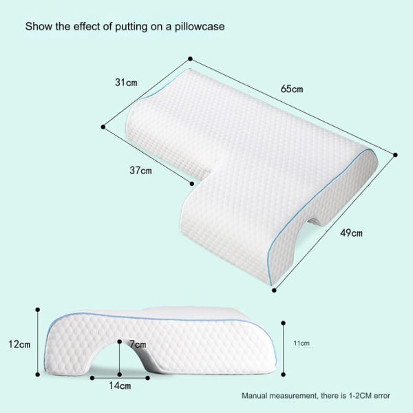Par Pude Bue Pude med Langsom Rebound Memory Foam Armlæn Hånd Cube ((Højre arm pude)