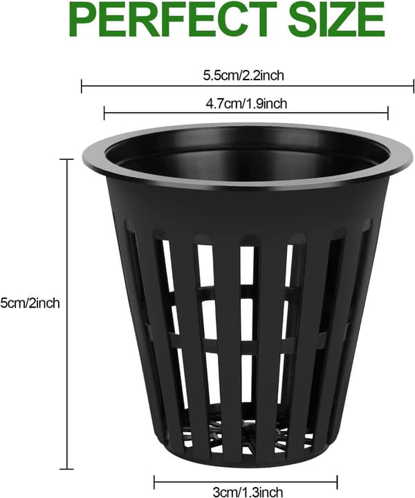 50 stk. Sorte Hydroponiske Netkurve i Plastik til Haveplanter