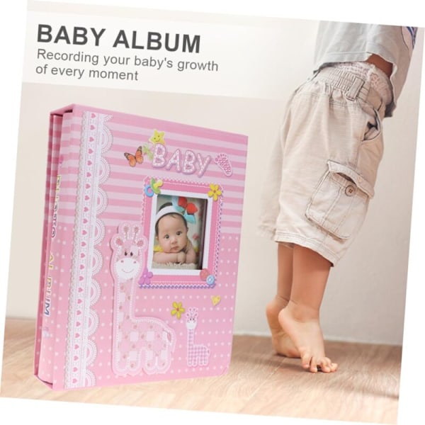 Fotoalbum til billeder Babyfoto Baby Babyfotoalbum Senior Børnealbum Fotoalbum til personliggørelse Baby Pink Babybilleder Opbevaring