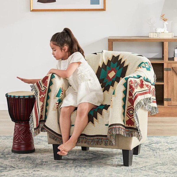 Sofföverdrag i amerikansk etnisk stil, Sucre Jacquard Stickat Sofföverdrag Full Täckning -90 150cm