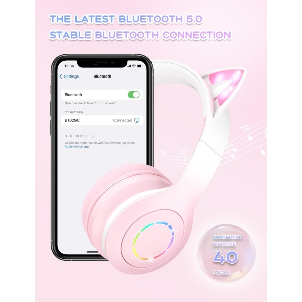 (Barne Bluetooth-hodetelefoner med 85/95dB volumkontroll for Smartp