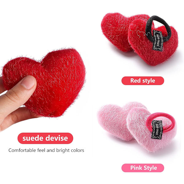 Sett med 2 håndledds-syputer med strikk - for håndarbeid eller DIY (rosa og rød)