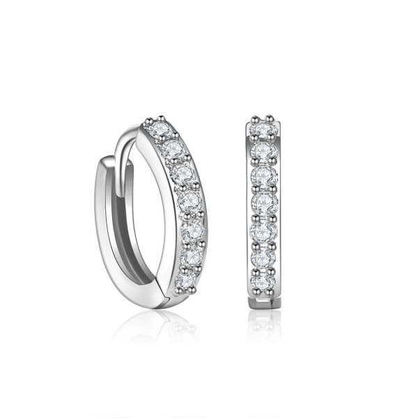 Seenita Nano Hoop Huggie Earrings - Silver Tone