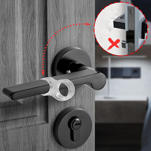 Dørstoppere 6 stk. PVC dørhåndtakstopper dørbuffer silikon dør anti-håndtaksbeskyttelse (gjennomsiktig)