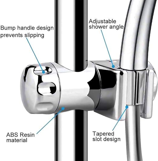 19-22MM til håndbruser, krom ABS, udskiftelig håndbruserholder, brusehovedholder, badeværelse justerbar håndbruserklemme passer til 25MM til bruser