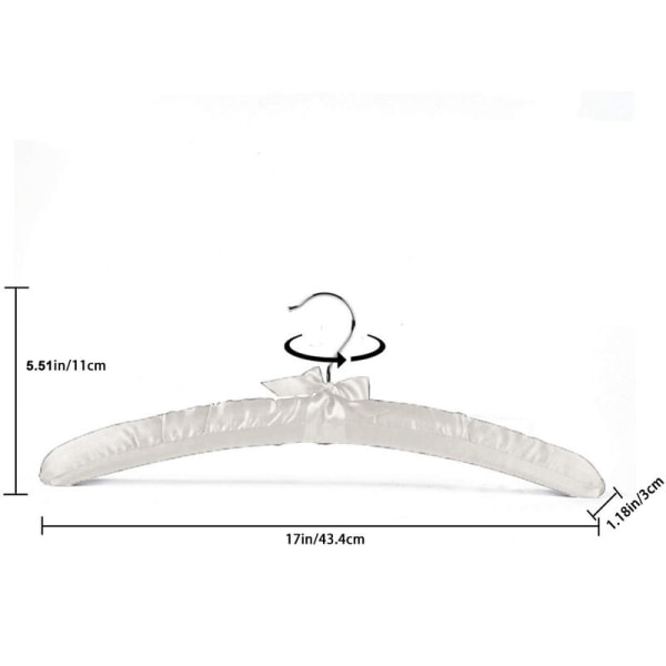 5 kappaleen pakkaus satiinipäällysteisiä vaateripustimia, hääpuku ripustin villapaita ripustin silkki ripustin pehmeä kangas ei kohoumia takki pusero mekot, harmaa