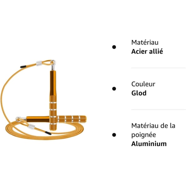 Kultaväriset hyppynarut, nopeushyppynarut kuntoiluun, säädettävä hyppynaru aikuisille, miehille, naisille, lapsille, tytöille