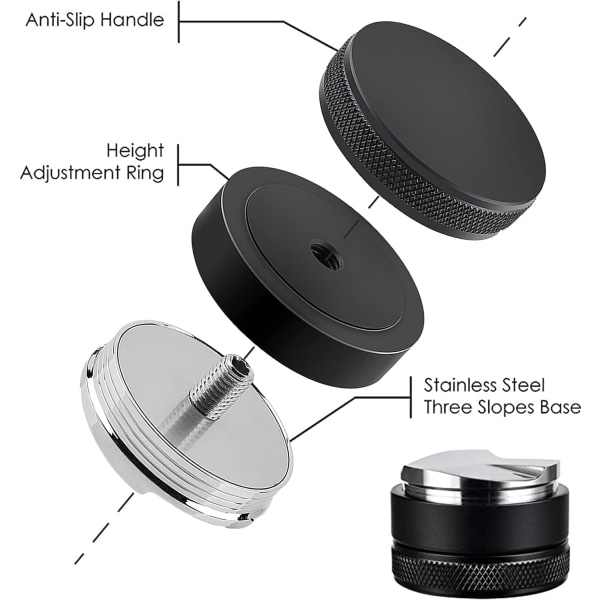 （58mm）Kaffe Dispenser 58mm Barista Tillbehör Kaffe Tamper Kaffe Pulver Dispenser 304 Rostfritt Stål Pressad Duk Pulver Assorterad Enkel och P