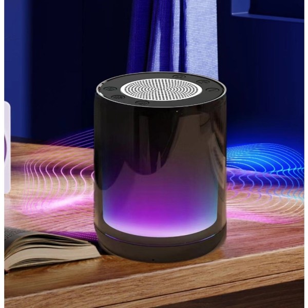 Trådløs Bluetooth-høyttaler LED Melodi Fargerikt Lys Utendørs Atmosfære Lys Subwoofer