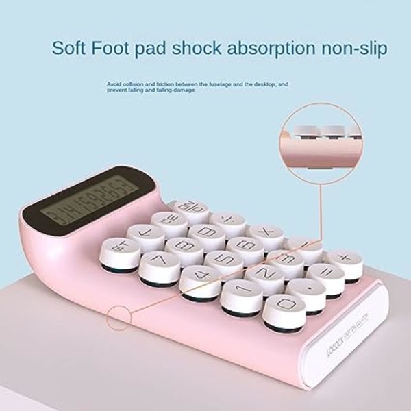 (Pink) Mekanisk lommeregner, 10-cifret LCD-skærm til bærbar computer, moderegner til økonomikontor