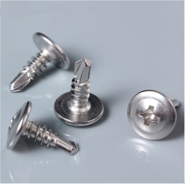 C44741 - Parti om 200 - Storhuvad plåtskruv - Ø4,2x19mm - i zinkbaserat stål - med PH/krysspår - DIY - Renovering