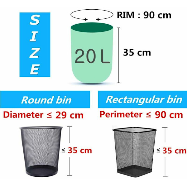 100 sopsäckar, 15-20l, ultraresistenta, anti-finish, med grönt handtag 45x60cm