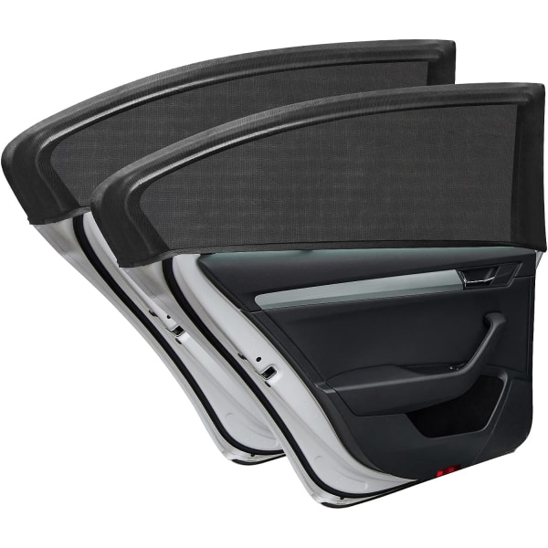 Baby , 2st bilsolskydd, bilsolstrumpa med UV-skydd, passar de flesta fordon (svart) -Bakdörr 52 × 123cm