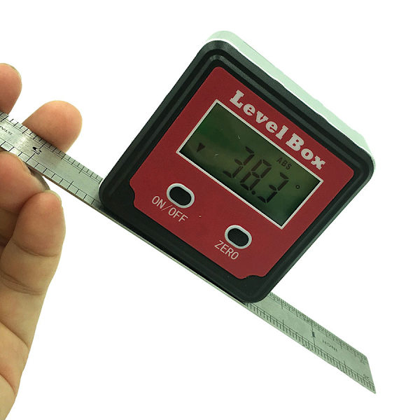 Digital Vattenpass Box Aluminium Vinkelmätare Nivåmätare Fasadmätare Lutningsmätare med Hållfunktion Bakgrundsbelysning och Magnetisk Bas (Med Hållfunktion)