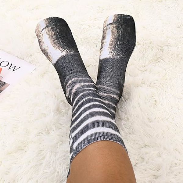 Djur Zebra Tass Sockar Nyhet Sockar Roliga Julgåvor Strumpfyllnad för Män Kvinnor Tonårspojkar Vuxna Skämtgåvor