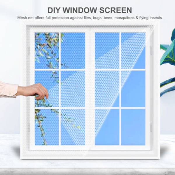 DIY selvklebende myggnetting, 1,5*2m hvit