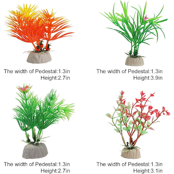 10 stk akvariefisk tank planter, liten fisk tank plast simulering vann planter dekorative fisk tank akvarium liten dam dekorasjon av falske flo