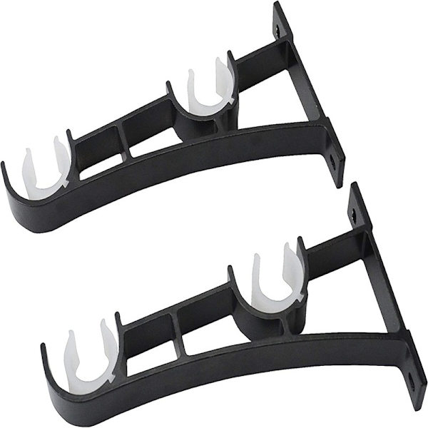 4 gardinstangbraketter i tungt metall, gardinstangbraketter for dobbelt gardinstang, gardinstangbraketter for takmontering, gardinstangbraketter