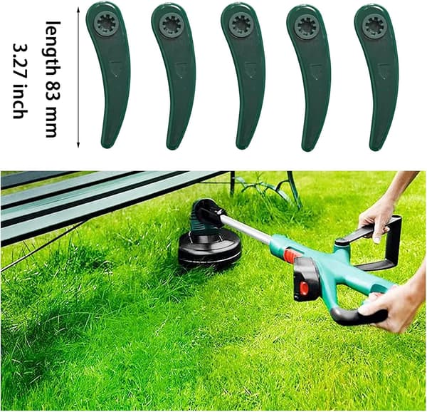 30 stk plastblader, kantkutterblad, erstatningsplastkutterblader, gressklipper reserveplastblader, for gressklipper, plen, hage, landbruk (grønn,