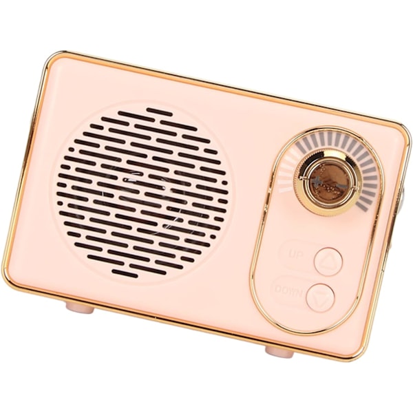 Mini Bluetooth-högtalare, 5W Högtalare med 6 Timmars Speltid, Retro Bluetooth-högtalare, Vintage, 10m Sändningsavstånd, Campingdekoration (Rosa)