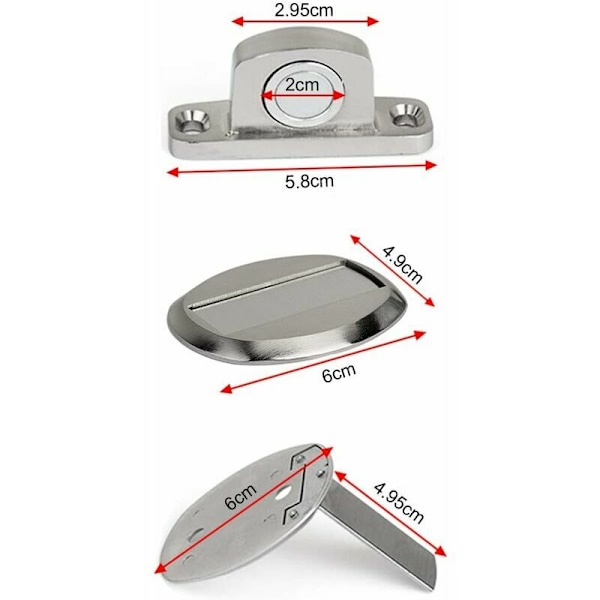 Tehokas magneettinen ovenpidike, tukevat metalliset ovenpidikkeet piilotetuilla ruuveilla lattiaan, 2 huonetta, musta