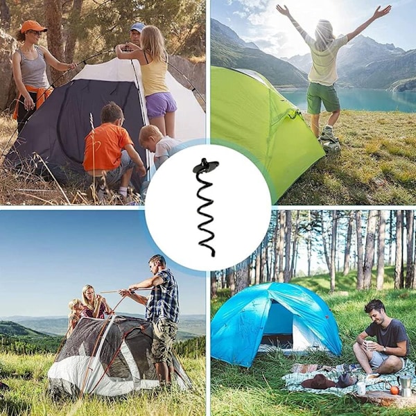 Förankring på golvet, tältpinne, ankarspikar, trampolinförankring, solida spiralformade förankringsspikar i stål för trampolin, trädgård, läger, tält, swi