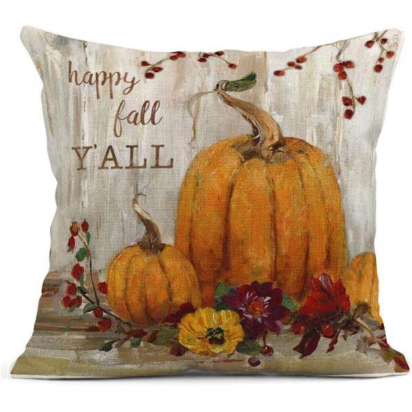 4 stk putetrekk høst hjemmedekor dekorative putetrekk for sofa pute sofa utendørs Halloween gresskar gull trekk