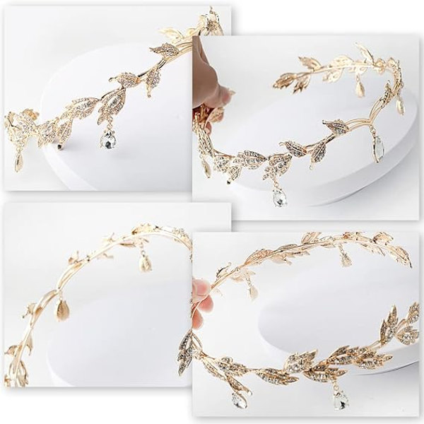 Gudinde tiara, gudinde tiara, elverprinsesse tiara, krystal rhinestone bryllupshårbånd