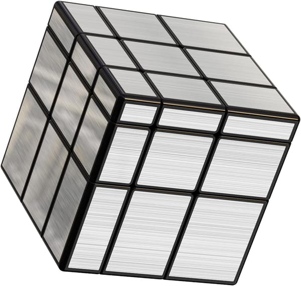 Speil Magisk Terning Sølv Base Svart Puslespill Hjerne Teaser Speed ​​Cube Hjerne Teaser Leker
