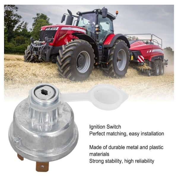 Tændingslås 1874120T94 Udskiftning Starter Tændingsnøglekontakt til Massey Ferguson Traktor