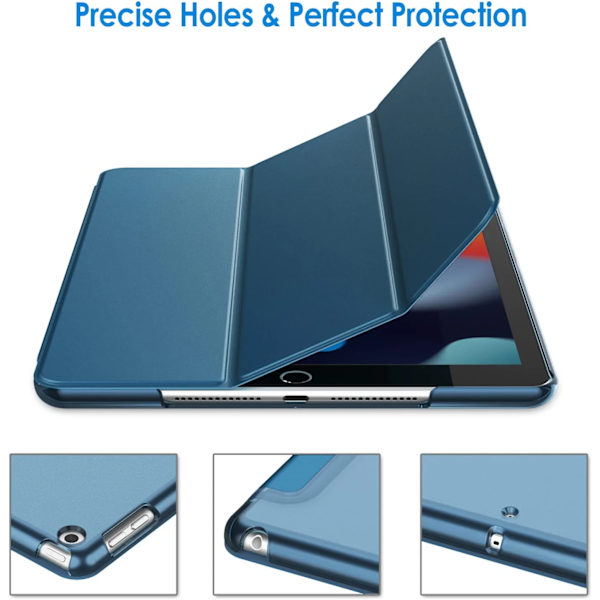 Etui til iPad 10,2 tommer (2021/2020/2019 model, 9./8./7. generation), cover etui med automatisk dvale/vækning, tresidet klistermærke