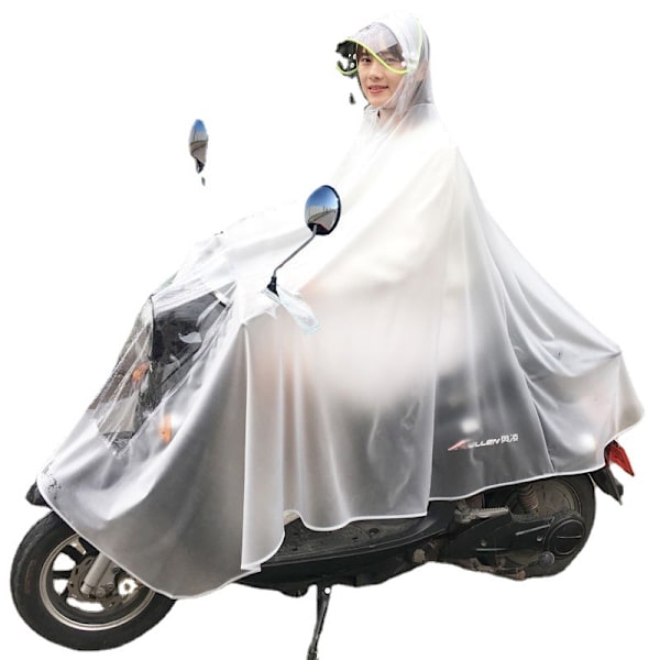 Ratikka sadetakki sähköauto yksittäinen moottoripyörä polkupyörä akkuauto aikuinen läpinäkyvä miehet ja naiset ratsastus poncho (valkoinen)
