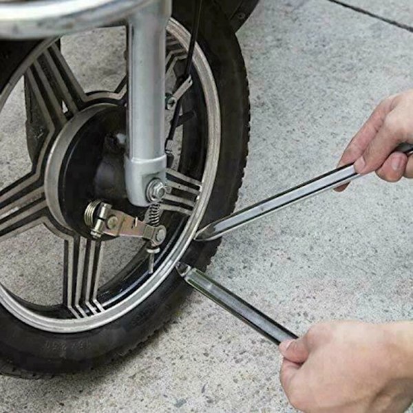 3 stk. afmonterings-pneu, 25 cm stål afmontering i mangan reparationsværktøj til ske dækstripper til skift af bildæk cykel (sølv)